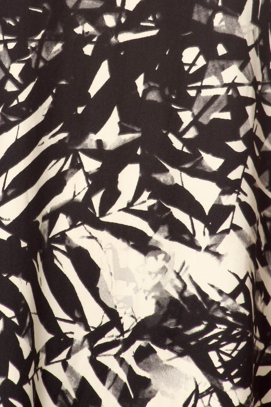 ShoSho Black/White Tropical-Print A-Lined Dress
