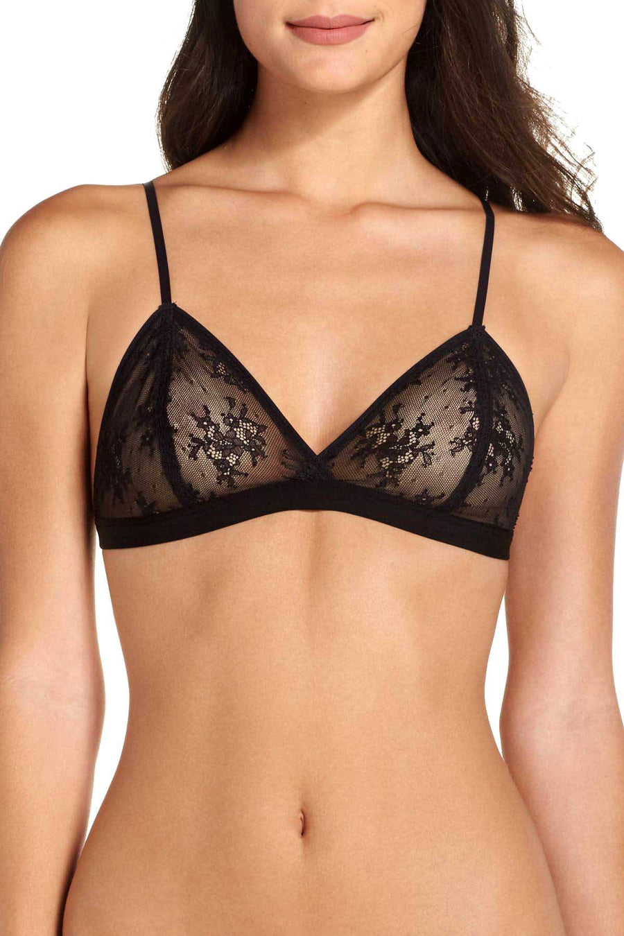 Skarlett Blue Black Favorite Fit Sheer Lace Wireless Bralette