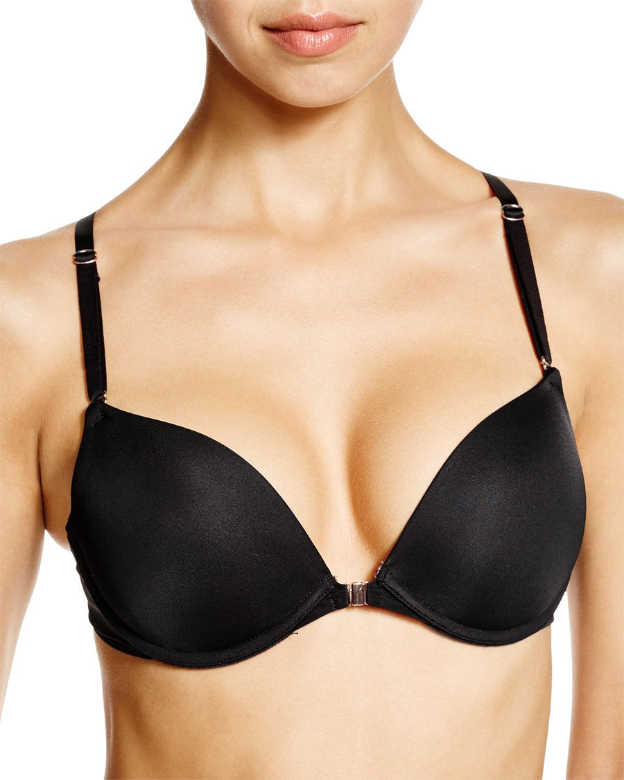 Skarlett Blue Minx Front Close Push-up Plunge Bra Black