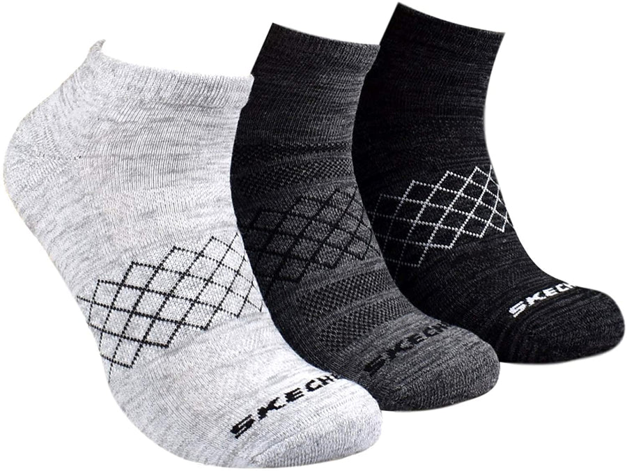 Sketchers Charcoal/Black/Grey Diamond Arch Low Cut  3 Pack