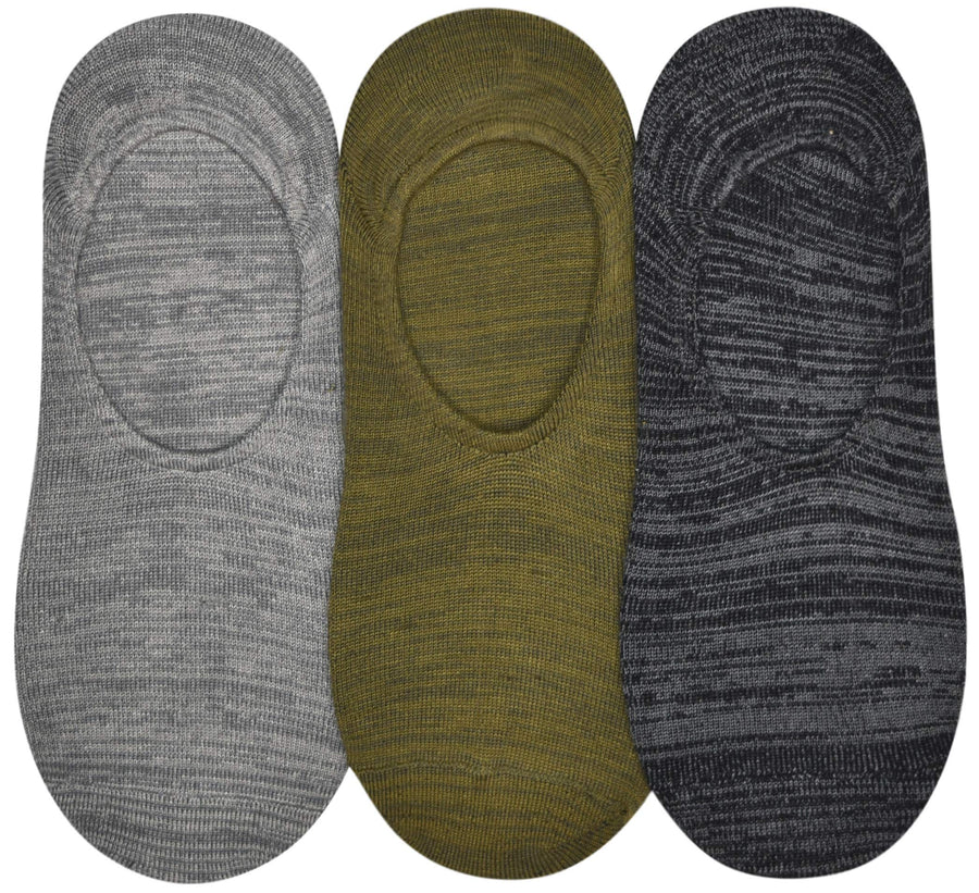 Sketchers Green/Grey/Black Super Soft No Show 3 Pack