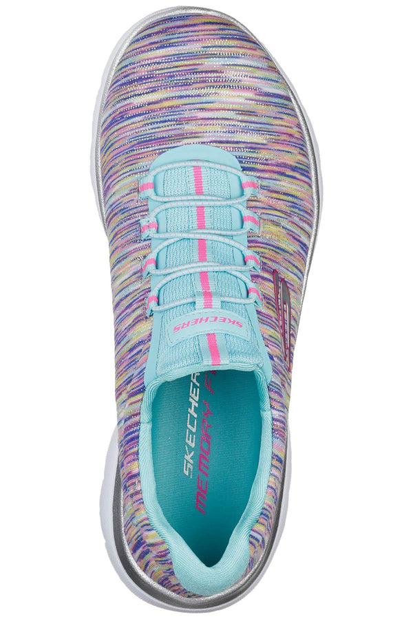 Sketchers Turquoise/Multi Summits Light-Dreaming Wide-Width Athletic Sneakers
