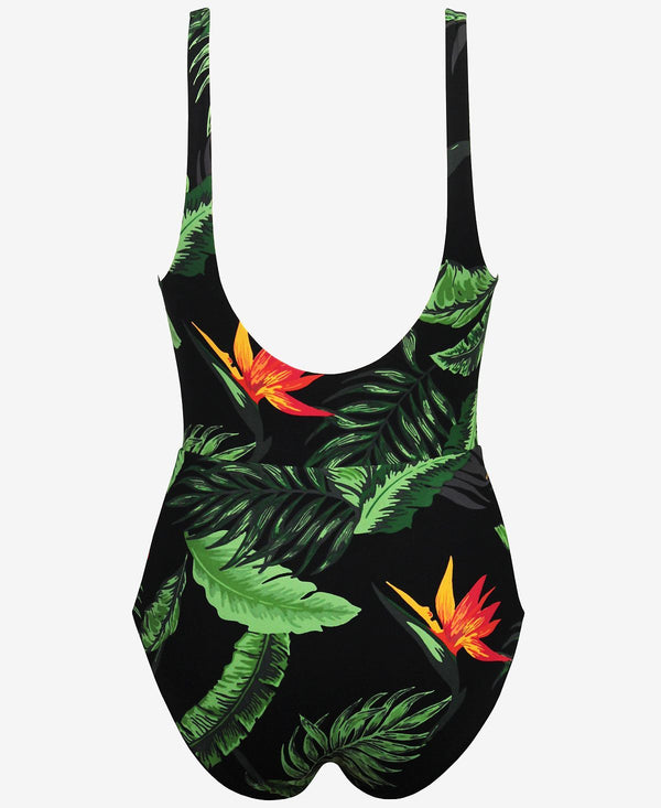 Skinny Dippers Fuji Ninj Reversible Tummy Control Cut-out One Piece Swimsuit Black Multi