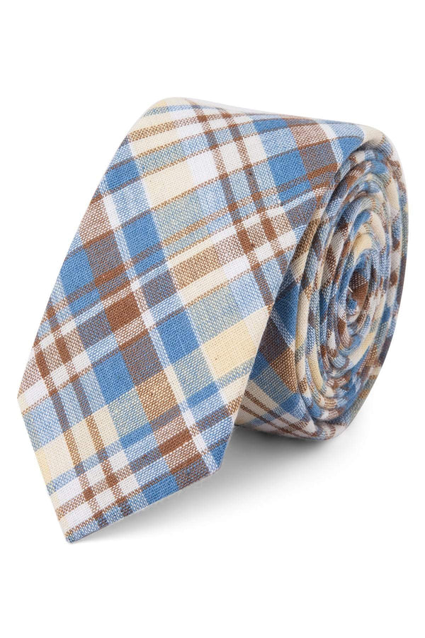 Skinny Tie Madness Blue & Brown Boo You Shoobs Tie