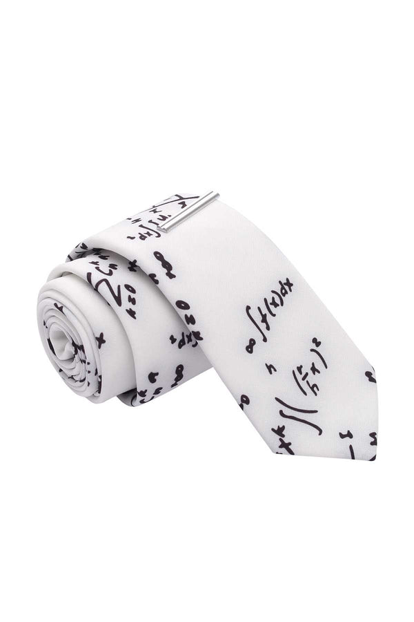 Skinny Tie Madness White Math Geek Party Tie