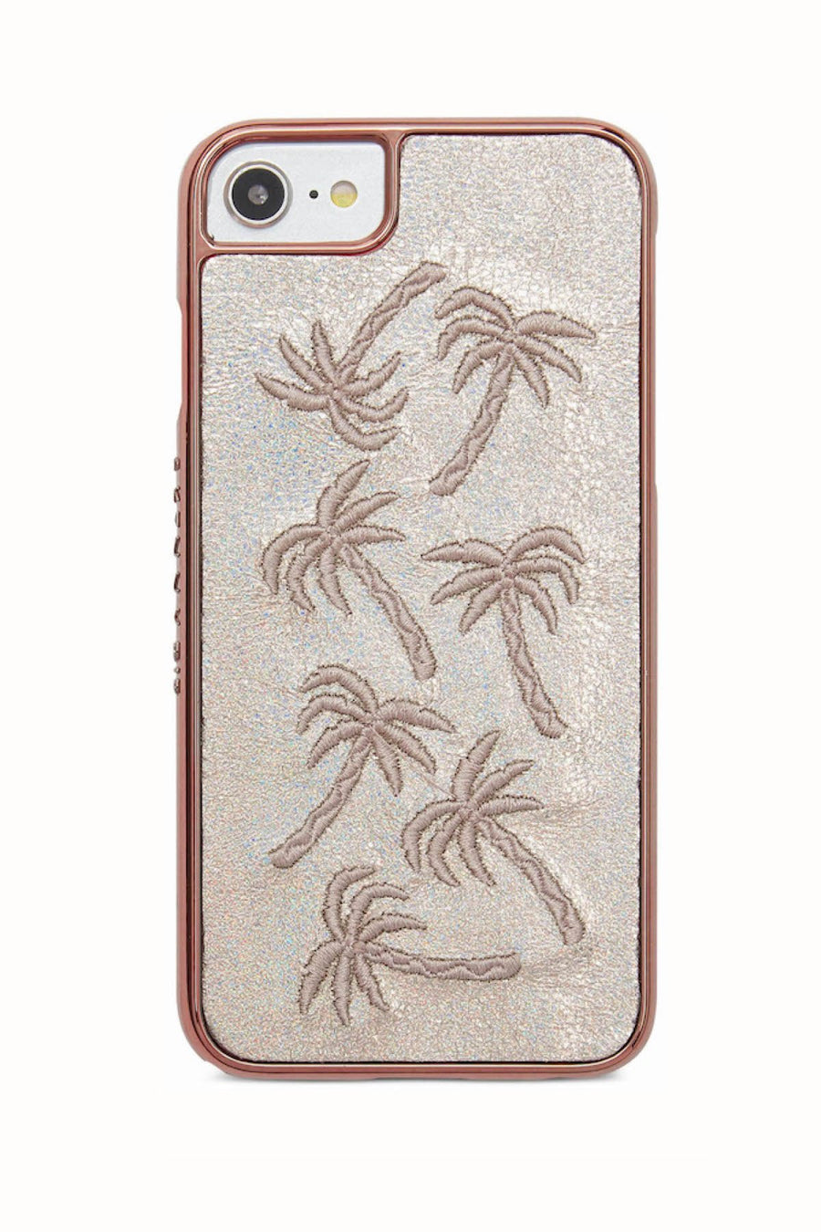 Skinnydip London Rosegold Satin Palm iPhone Case & Screen Protector