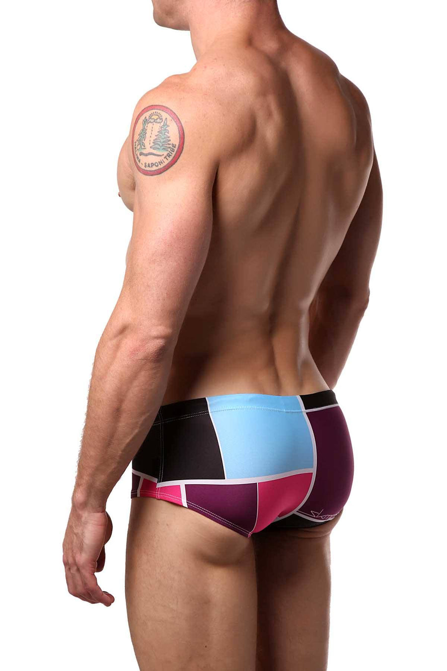 Skmpeez Plum Blokz Euroz Swim Brief