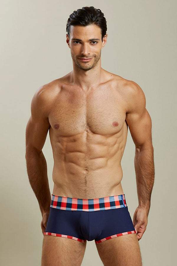 Skmpeez Red Zingham Swim Square Brief