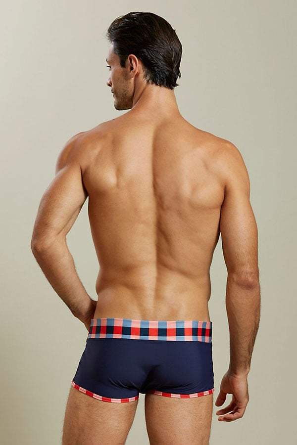 Skmpeez Red Zingham Swim Square Brief