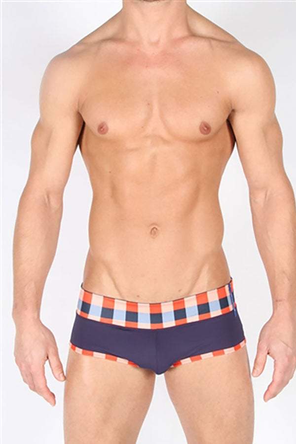 Skmpeez Red Zingham Swim Square Brief