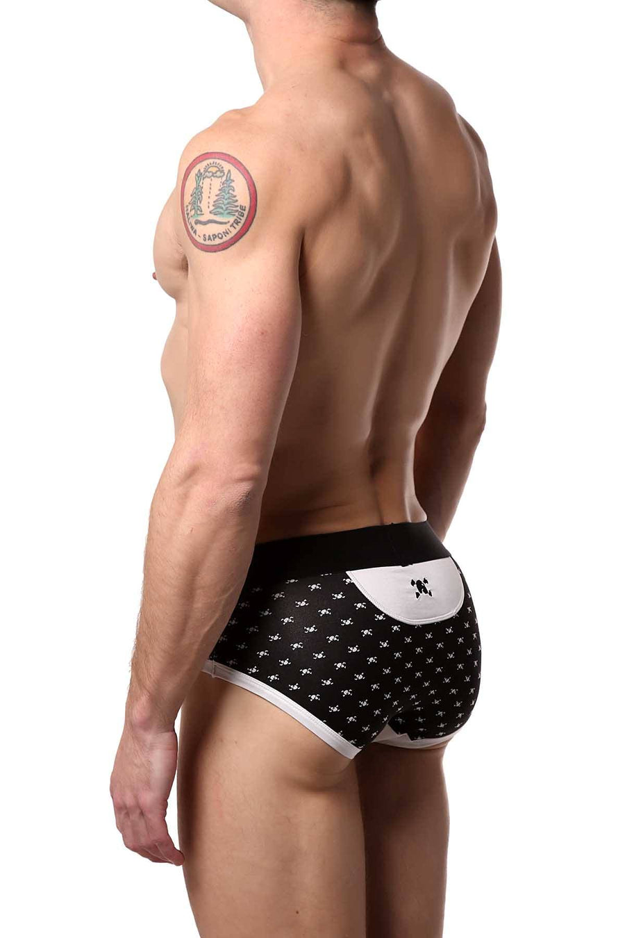 Skull & Bones Black Tiny-Skull-Print Sexy Brief