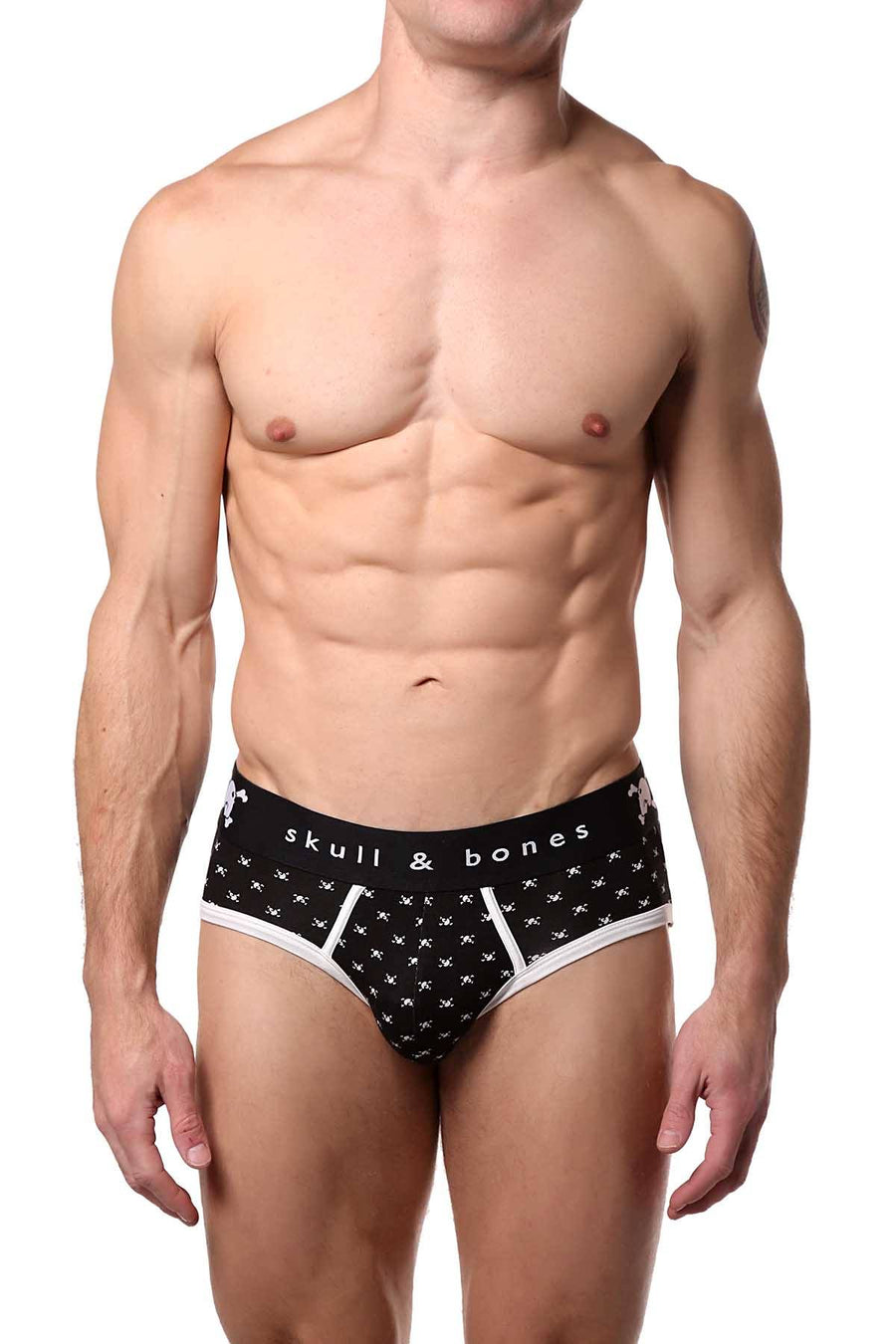 Skull & Bones Black Tiny-Skull-Print Sexy Brief
