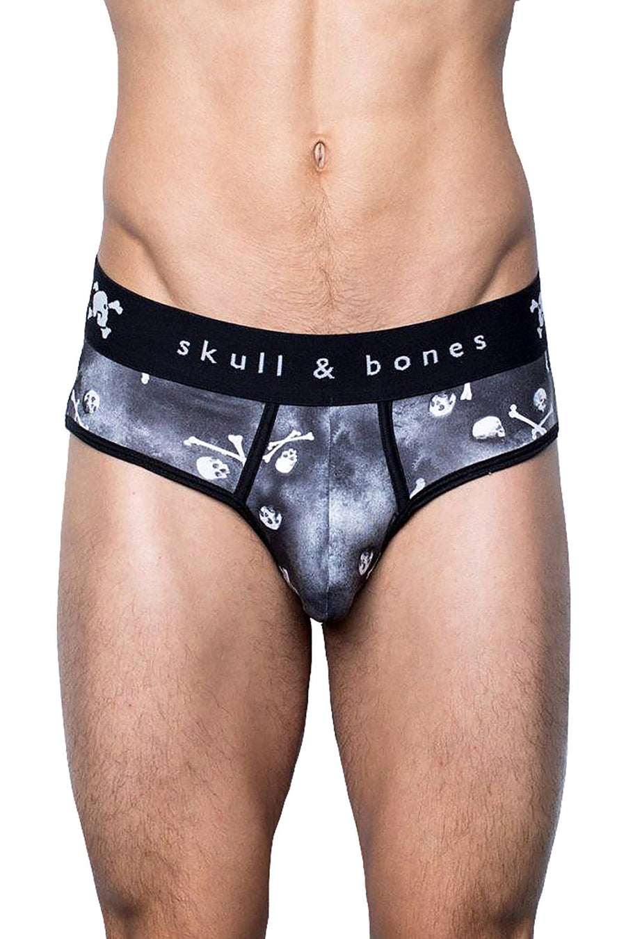 Skull & Bones Black Tossed-Skull Brief
