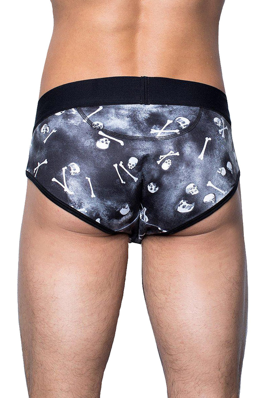 Skull & Bones Black Tossed-Skull Brief