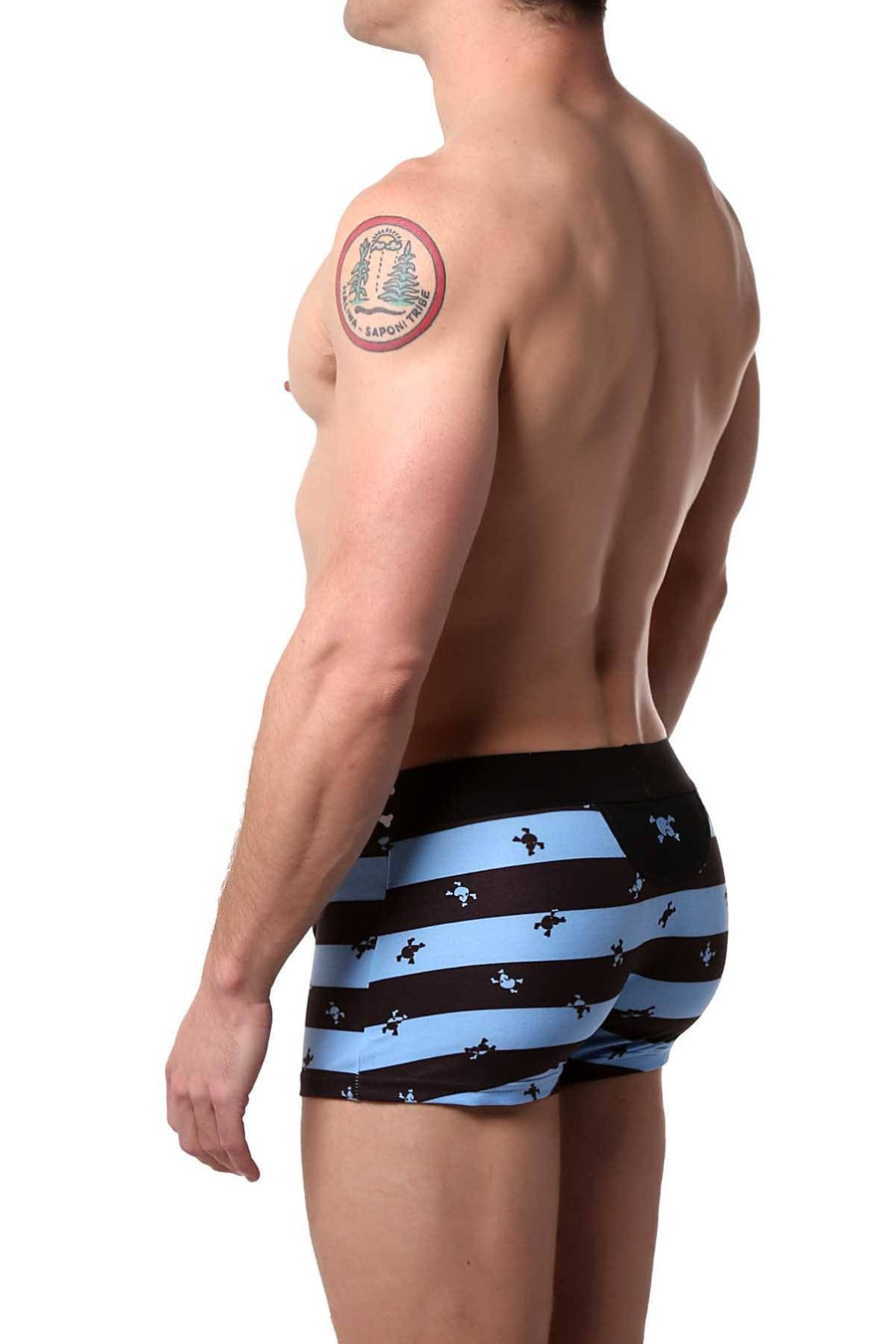 Skull & Bones Blue Rugby-Stripe Trunk