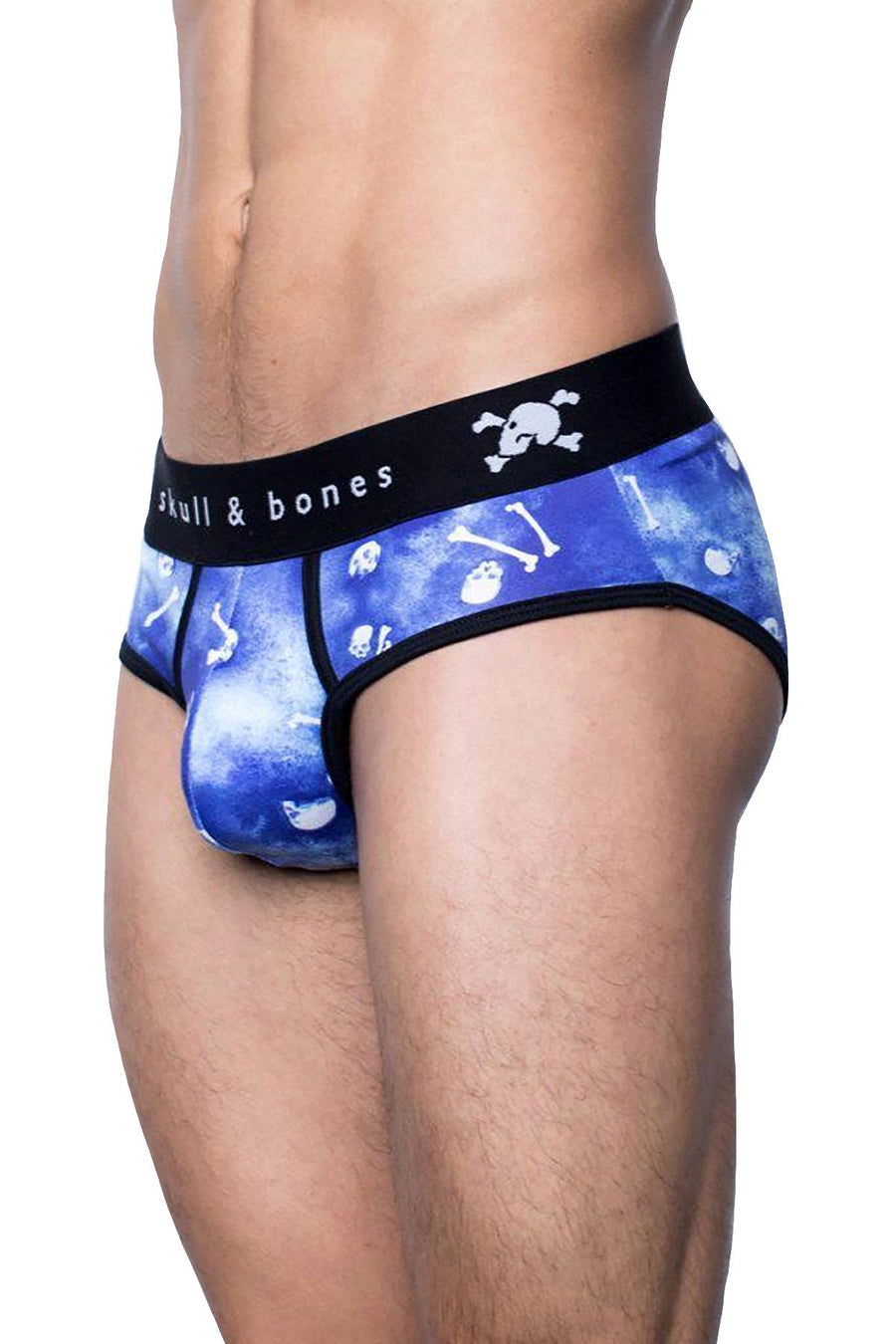 Skull & Bones Blue Tossed-Skull Brief