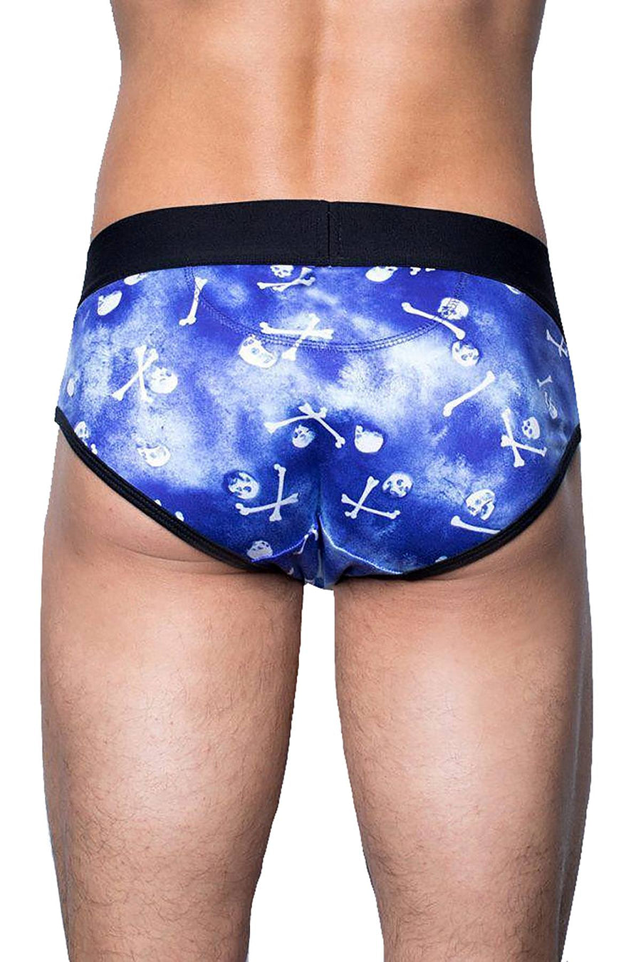 Skull & Bones Blue Tossed-Skull Brief