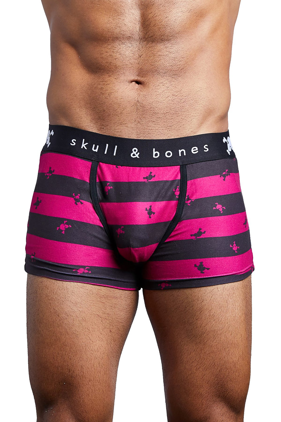 Skull & Bones Burgundy/Black Rugby-Stripe Trunk