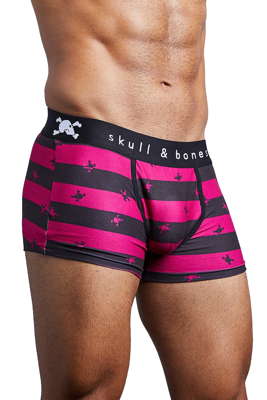 Skull & Bones Burgundy/Black Rugby-Stripe Trunk