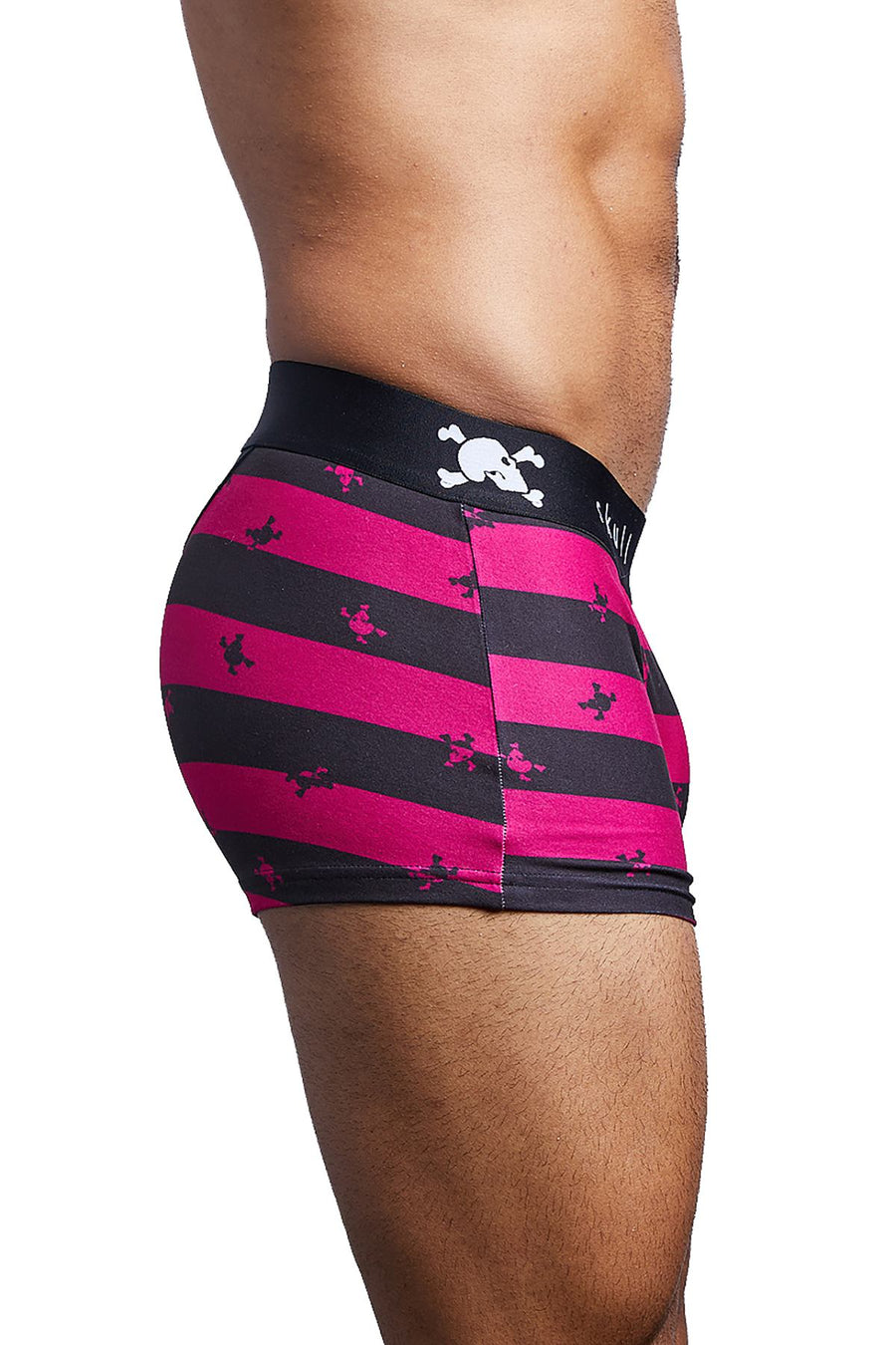Skull & Bones Burgundy/Black Rugby-Stripe Trunk