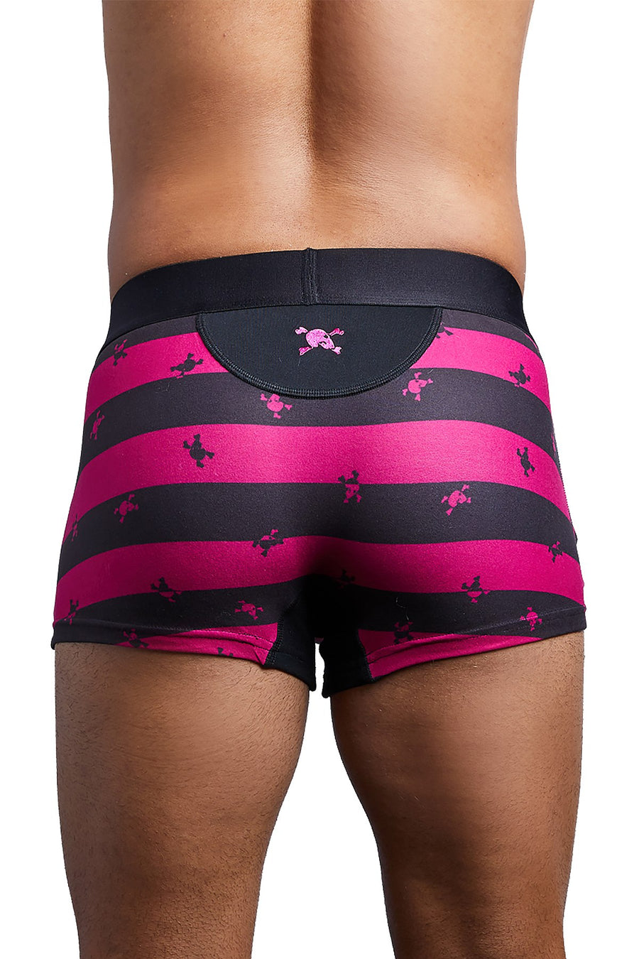 Skull & Bones Burgundy/Black Rugby-Stripe Trunk