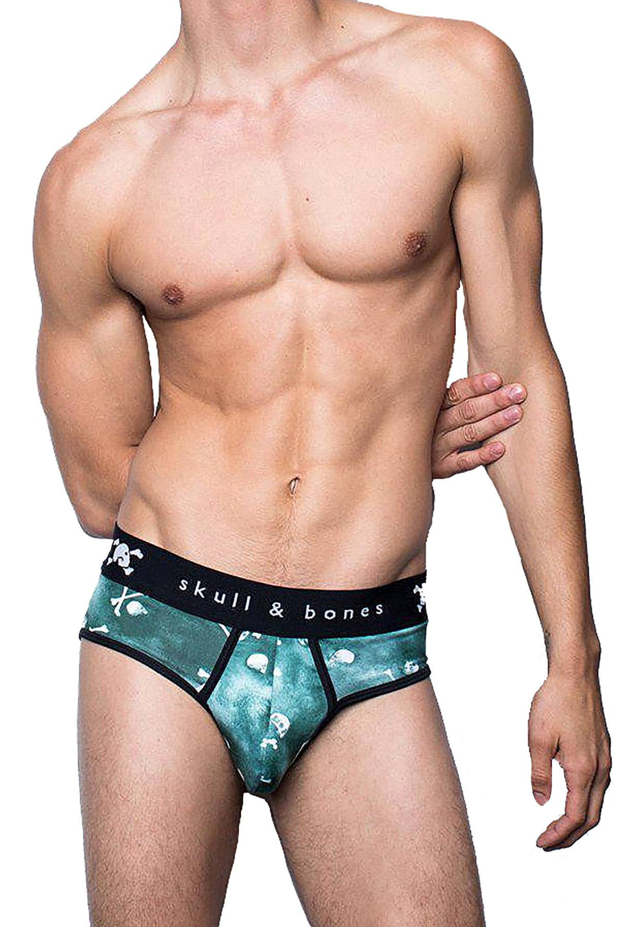 Skull & Bones Emerald Tossed-Skull Brief