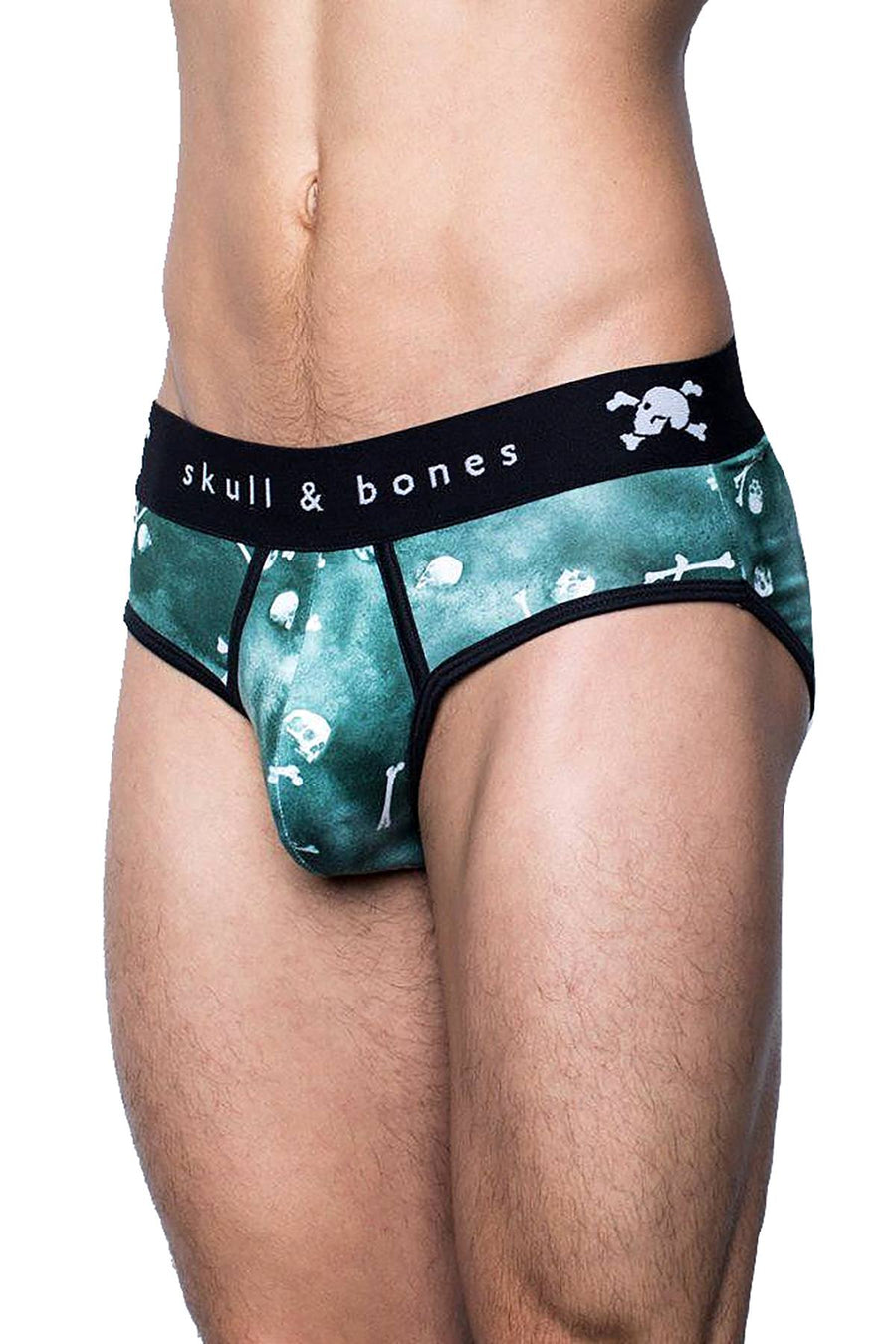 Skull & Bones Emerald Tossed-Skull Brief