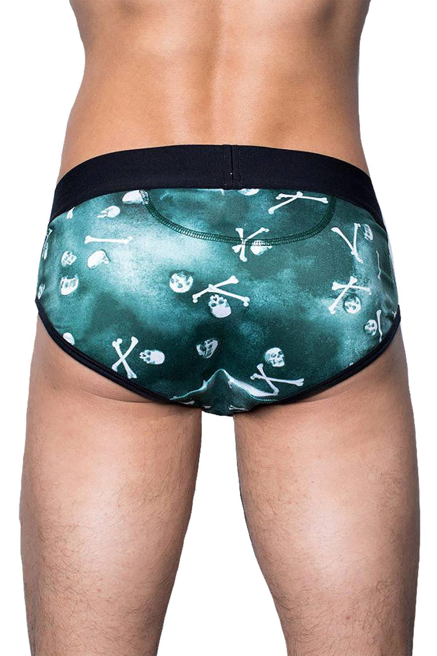 Skull & Bones Emerald Tossed-Skull Brief
