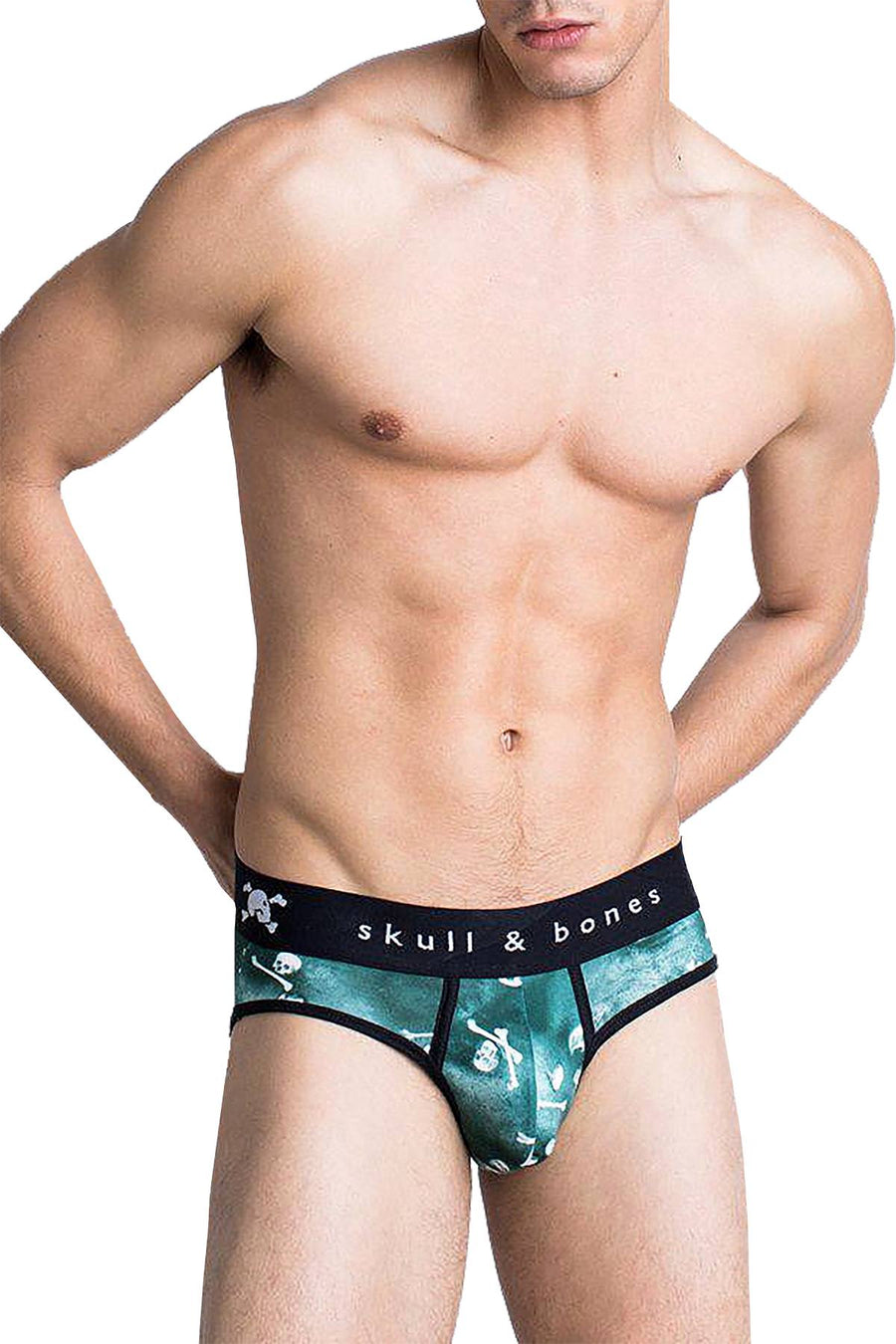 Skull & Bones Emerald Tossed-Skull Peek-a-Boo Brief