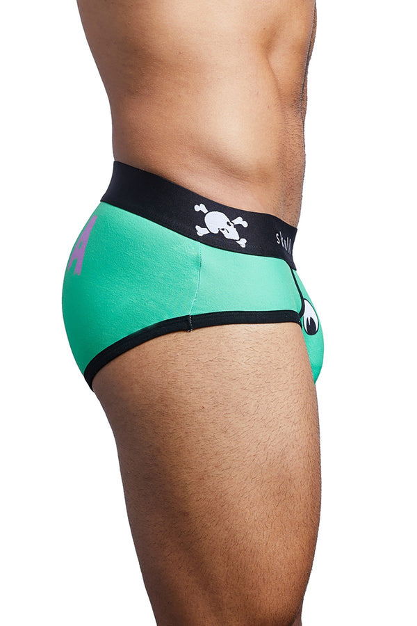 Skull & Bones Green SNEEK Eyes Brief