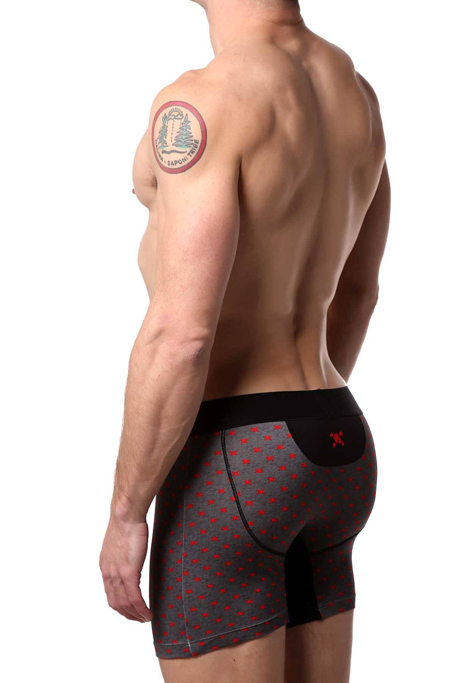 Skull & Bones Heather-Grey Tiny-Skull-Print Boxer Brief
