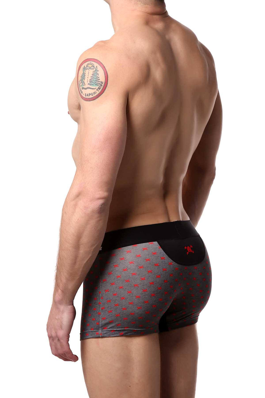 Skull & Bones Heather-Grey Tiny-Skull-Print Trunk