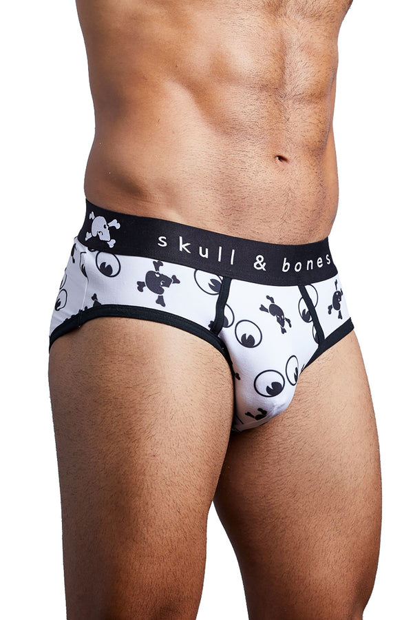 Skull & Bones White Googly Eyes Brief