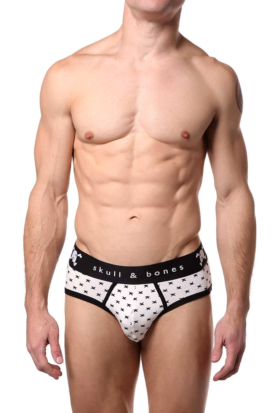 Skull & Bones White Tiny-Skull-Print Sexy Brief