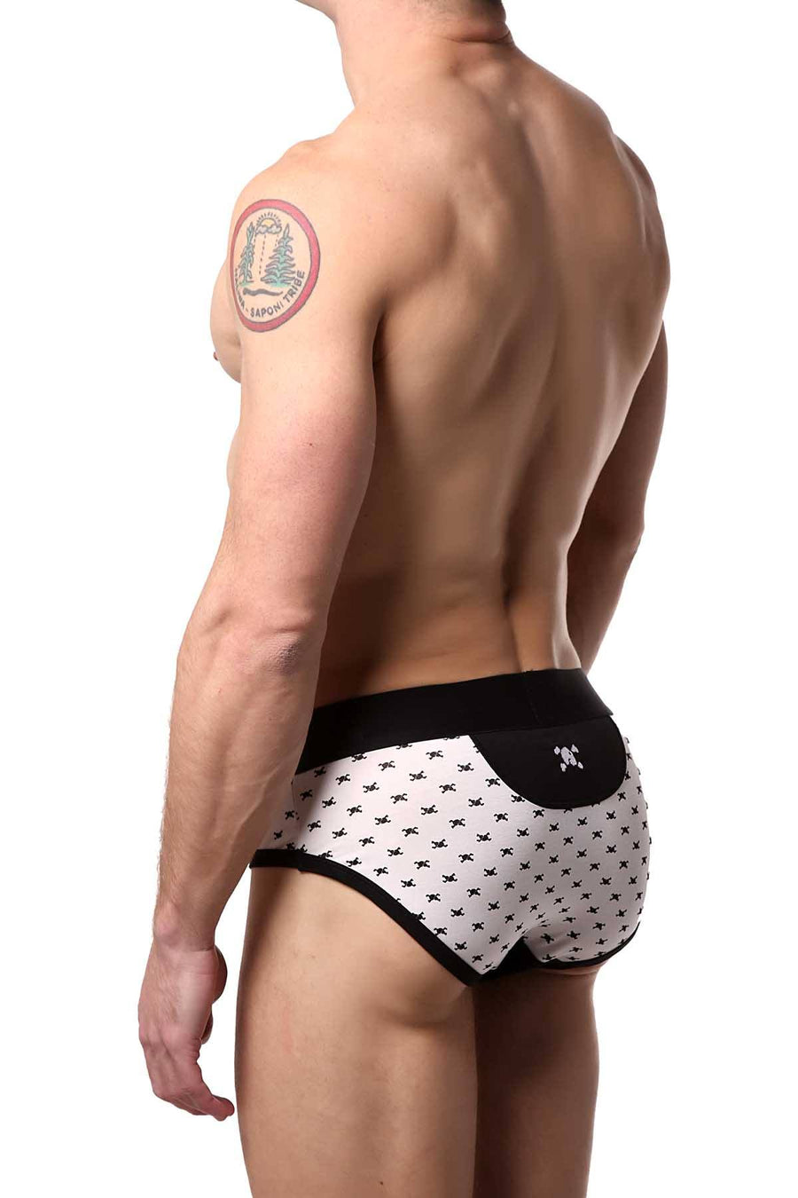 Skull & Bones White Tiny-Skull-Print Sexy Brief