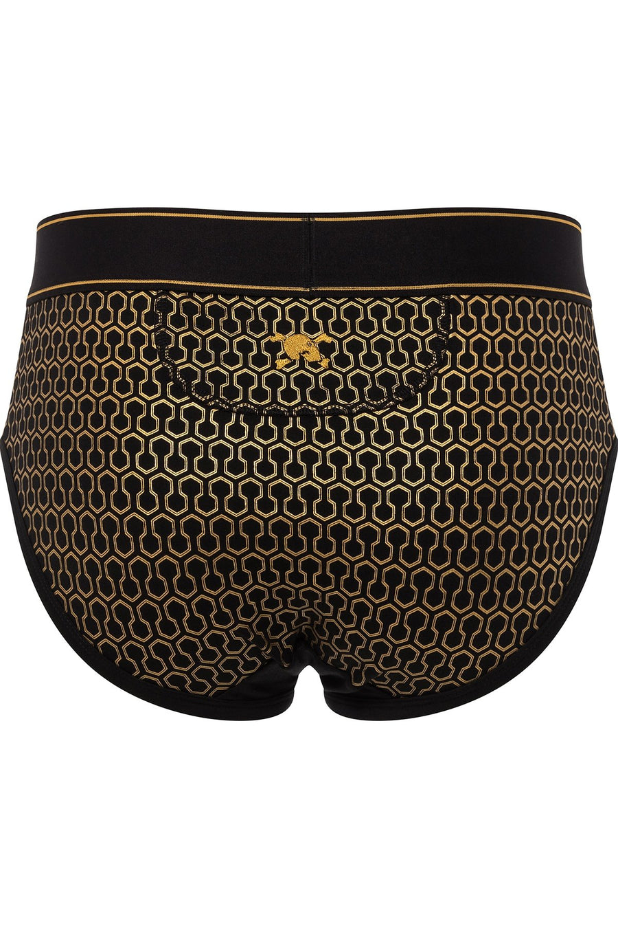 Skull and Bones Black Geo Print Brief