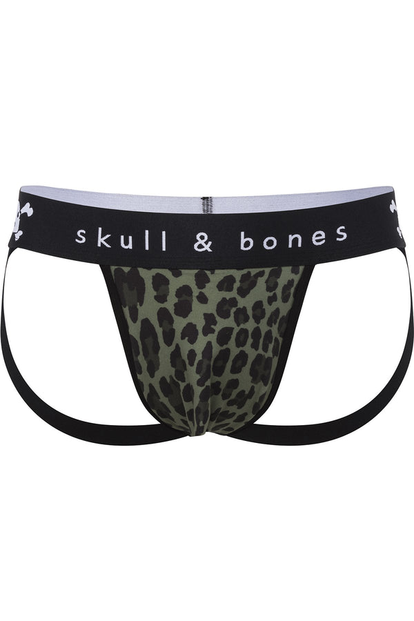 Skull and Bones Green Leopard Jock