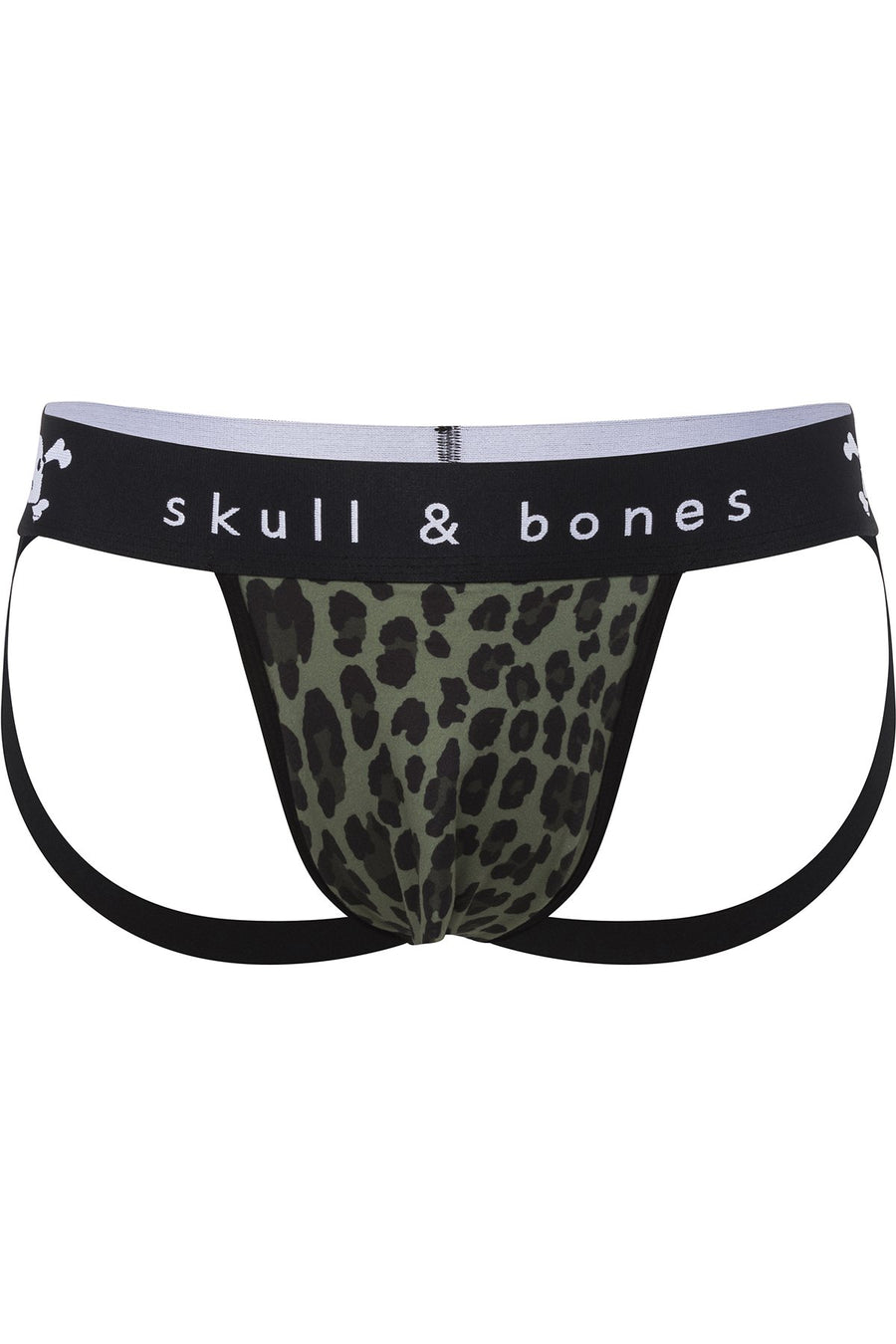 Skull and Bones Green Leopard Jock