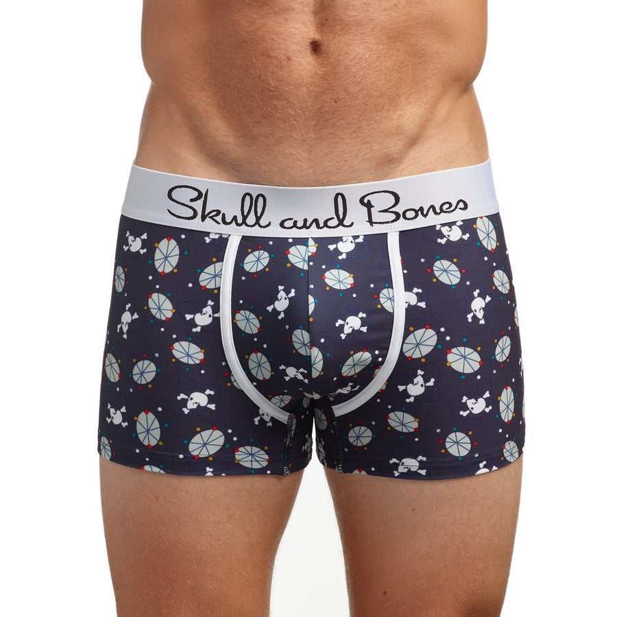 Skull and Bones Navy Mid-Century Modern Print Trunk
