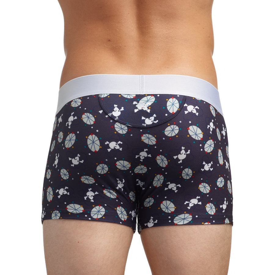 Skull and Bones Navy Mid-Century Modern Print Trunk