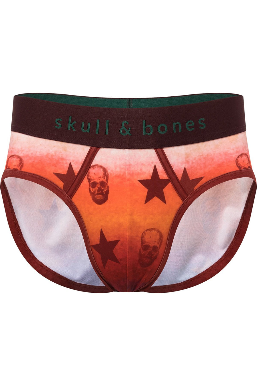 Skull and Bones Orange Ombre Skull Star Brief
