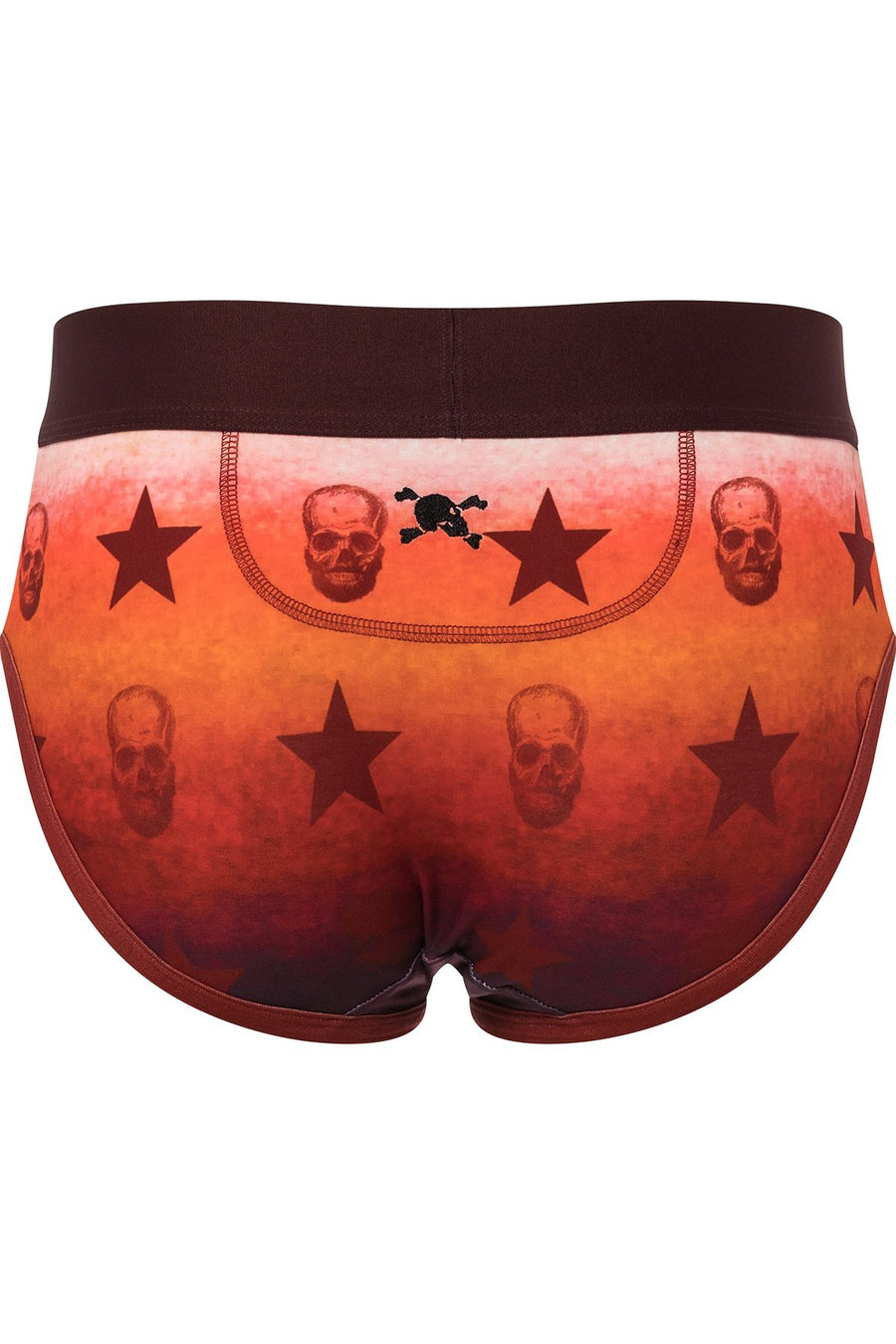Skull and Bones Orange Ombre Skull Star Brief
