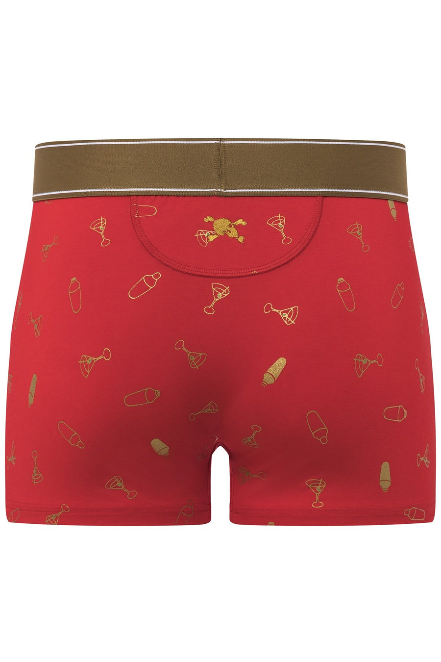 Skull and Bones Red Martini Print Trunk