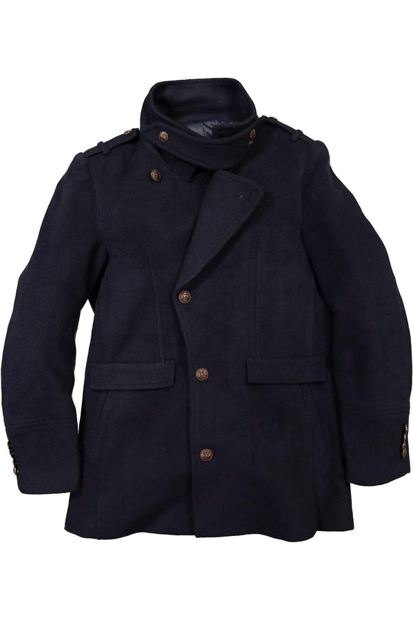 Smash Navy Notch Collar Coat