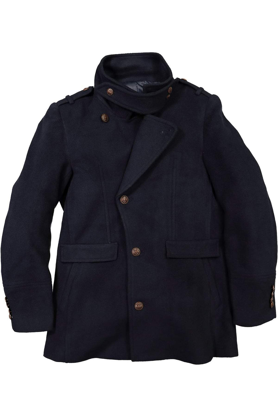 Smash Navy Notch Collar Coat