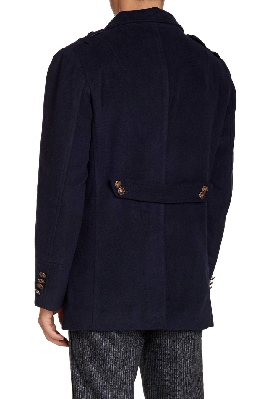 Smash Navy Notch Collar Coat