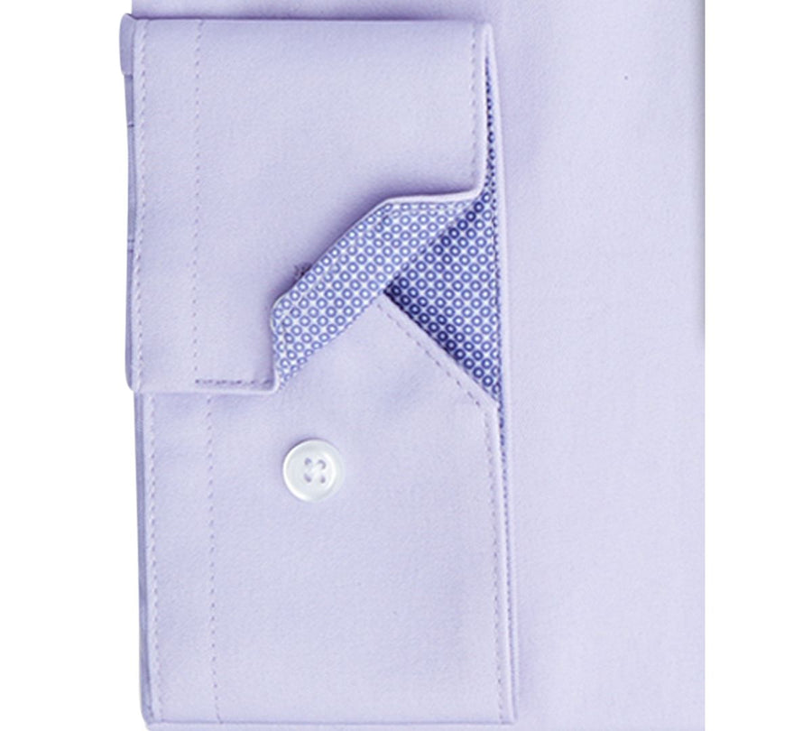 Society Of Threads Slim-fit Non-iron Stretch Solid Dress Shirt Lilac