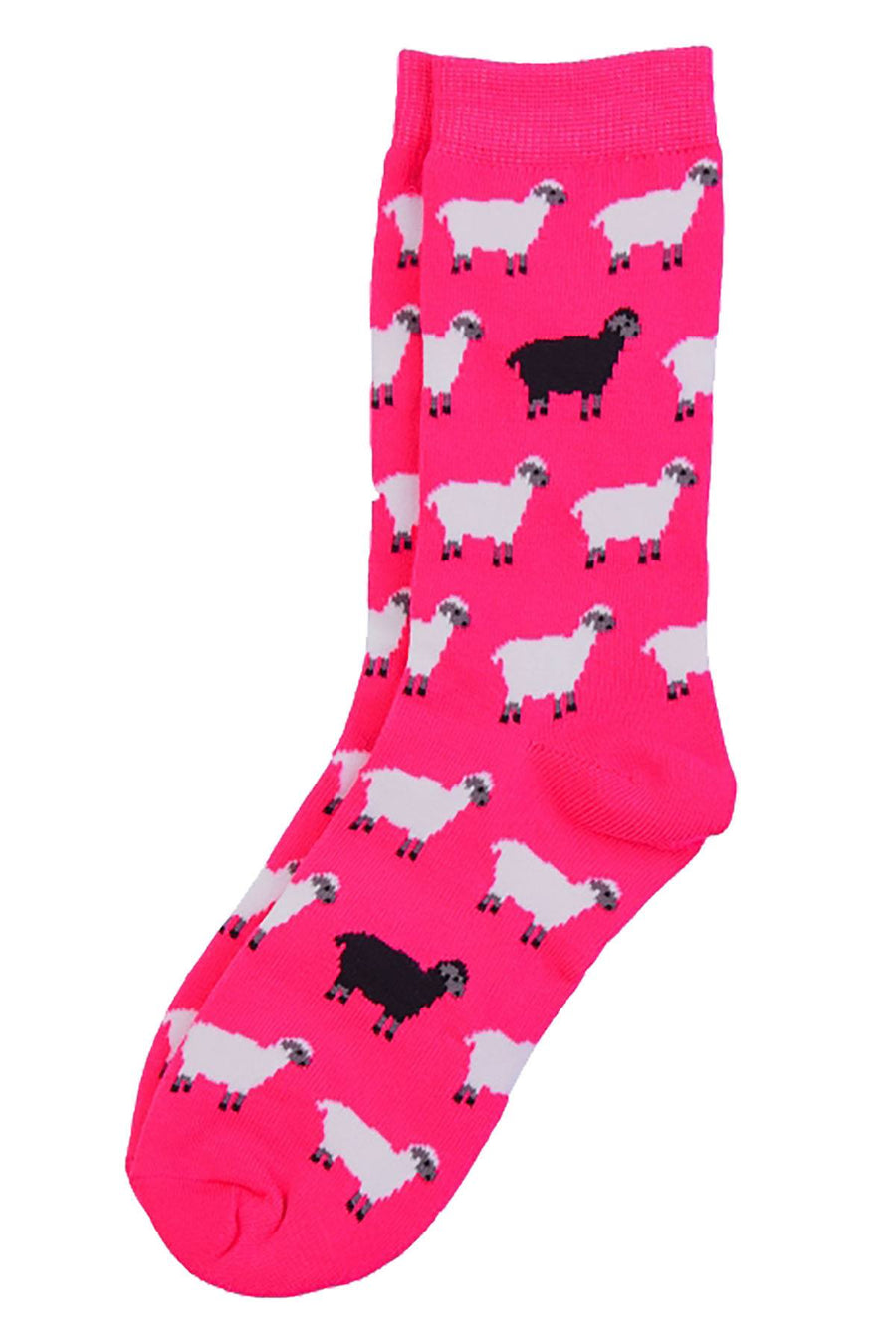 Sofra Hot-Pink Black Sheep Crew Socks