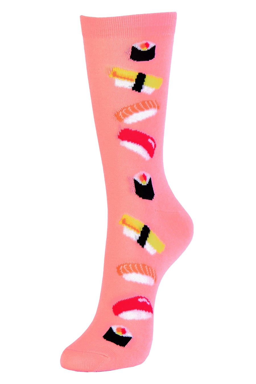 Sofra Salmon Pink Sushi Crew Socks
