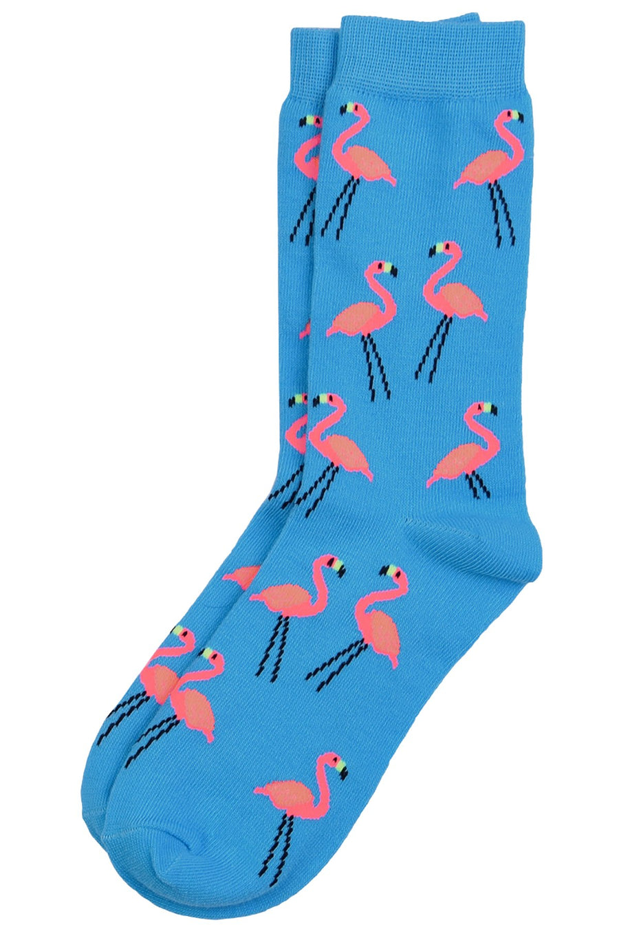 Sofra Turquoise Pink-Flamingo Crew Socks